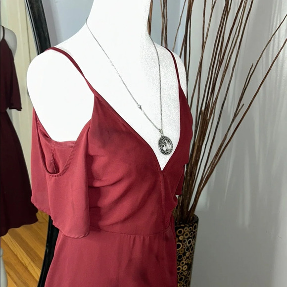 Lush Red Wrap Tie Front Mini Dress - Picture 10 of 10